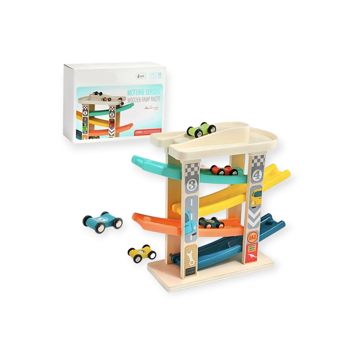 Montessoridays Wooden Car Race Track Ramp — view 1