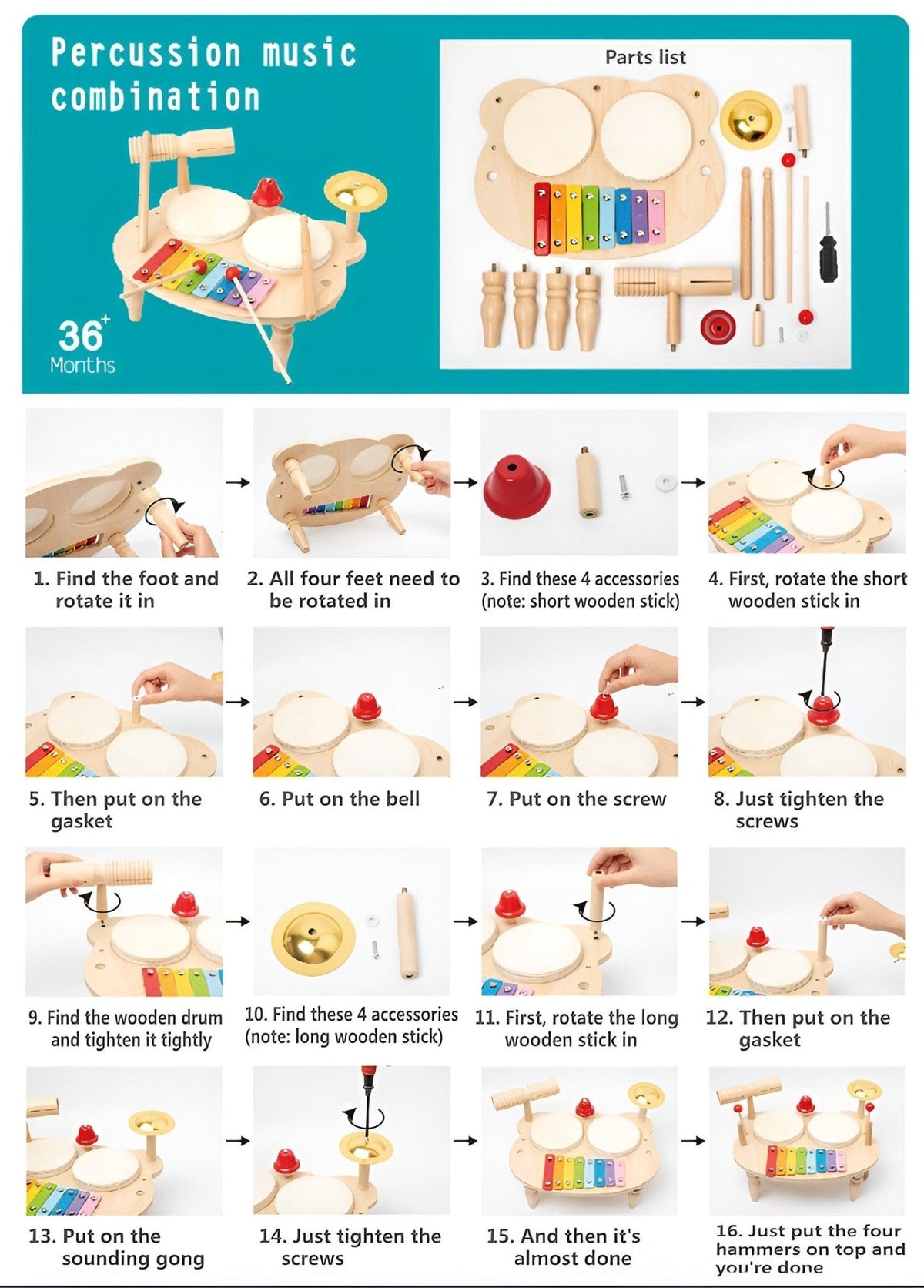 Montessoridays Wooden Drums Set — view 3