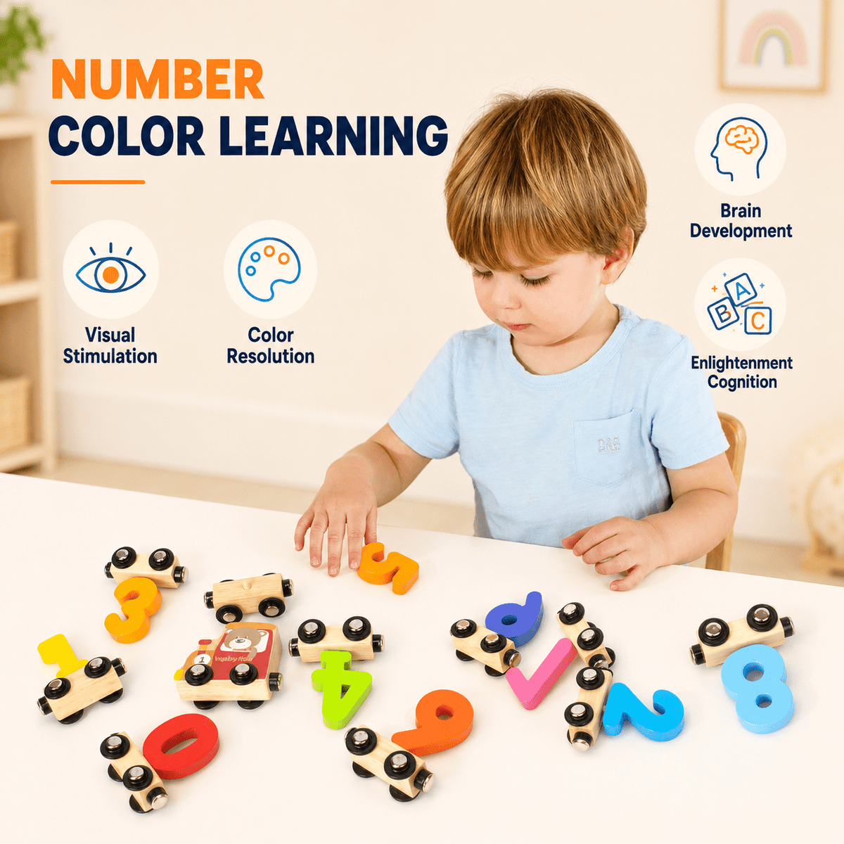 Montessoridays Wooden Number Train Set — view 2