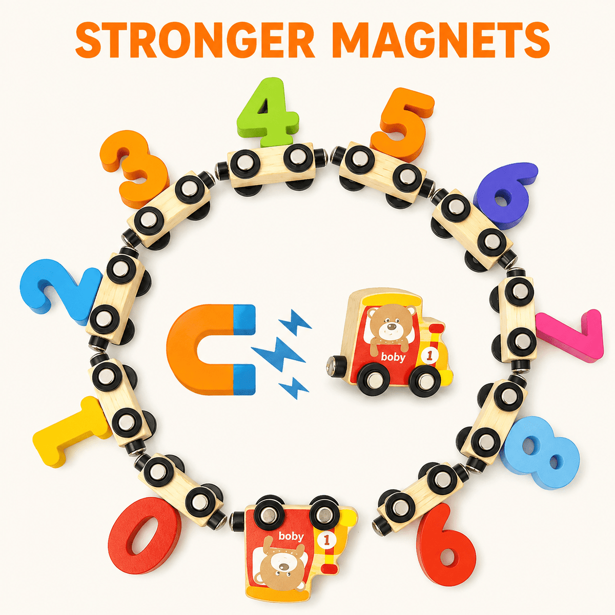 Montessoridays Wooden Number Train Set — view 3