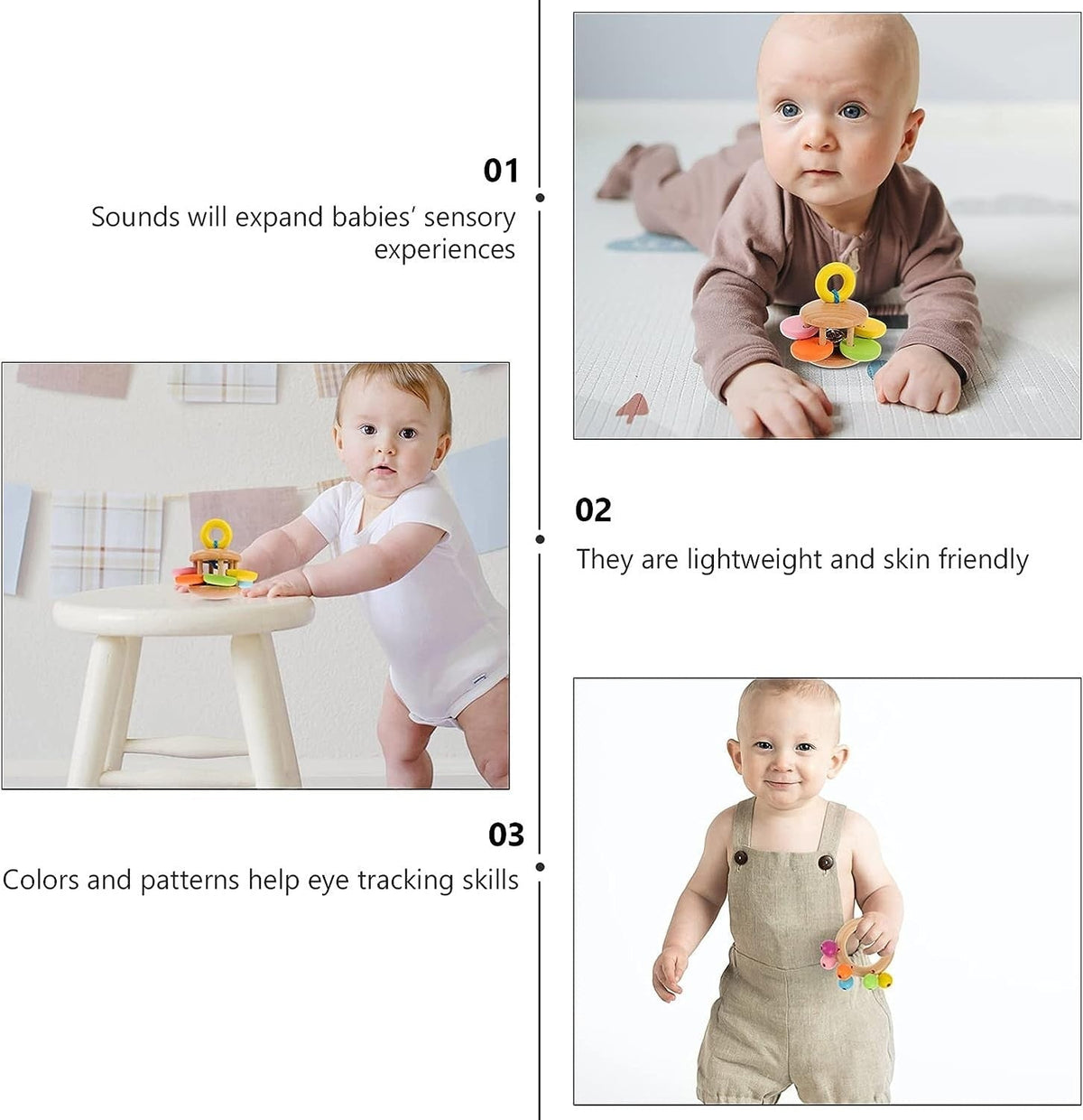 Montessoridays Wooden Rattles (4 Pack) — view 3