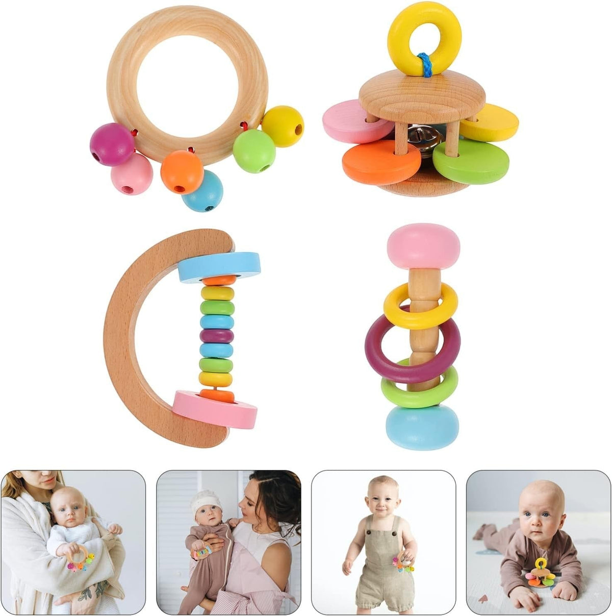 Montessoridays Wooden Rattles (4 Pack) — view 5