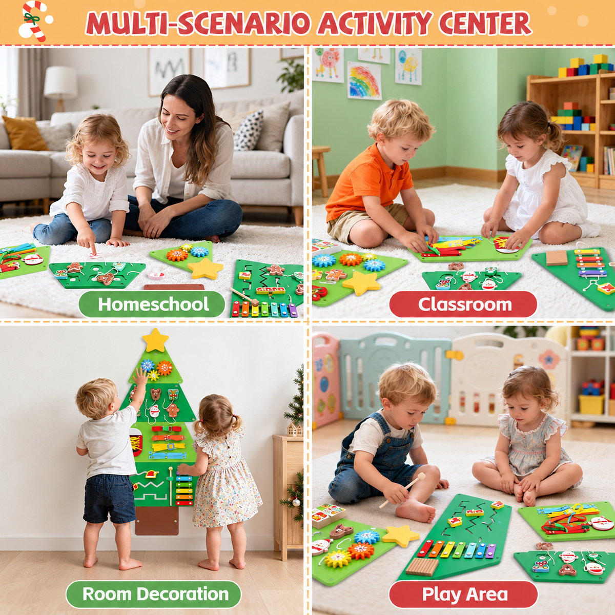 Montessoridays Wooden Christmas Tree Busy Board — view 4