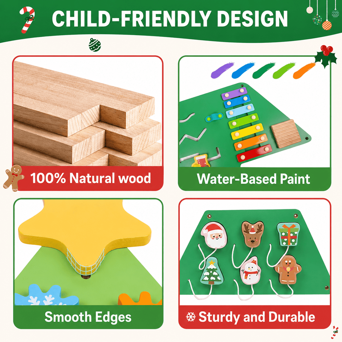 Montessoridays Wooden Christmas Tree Busy Board — view 7