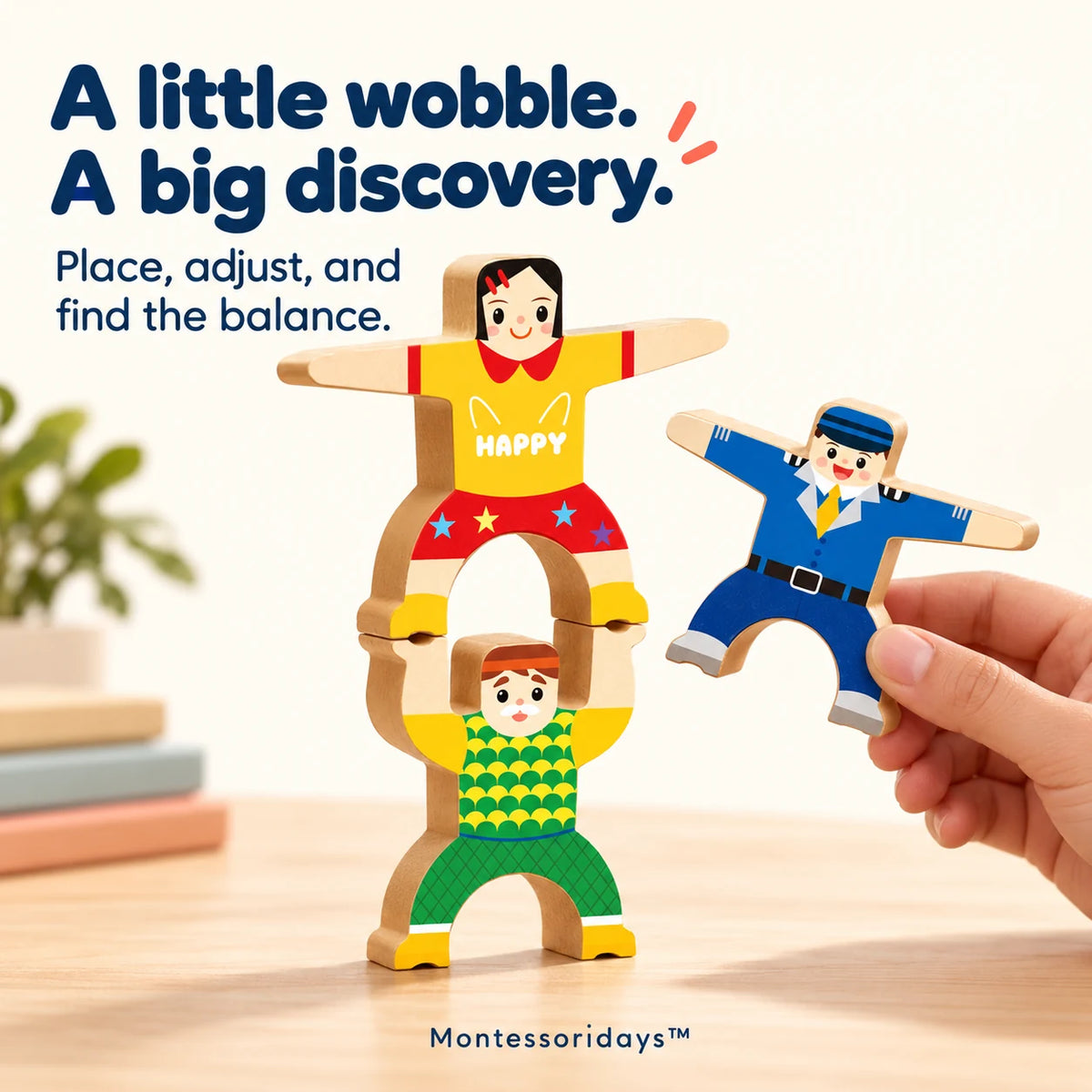 Hands-on stacking and balancing play